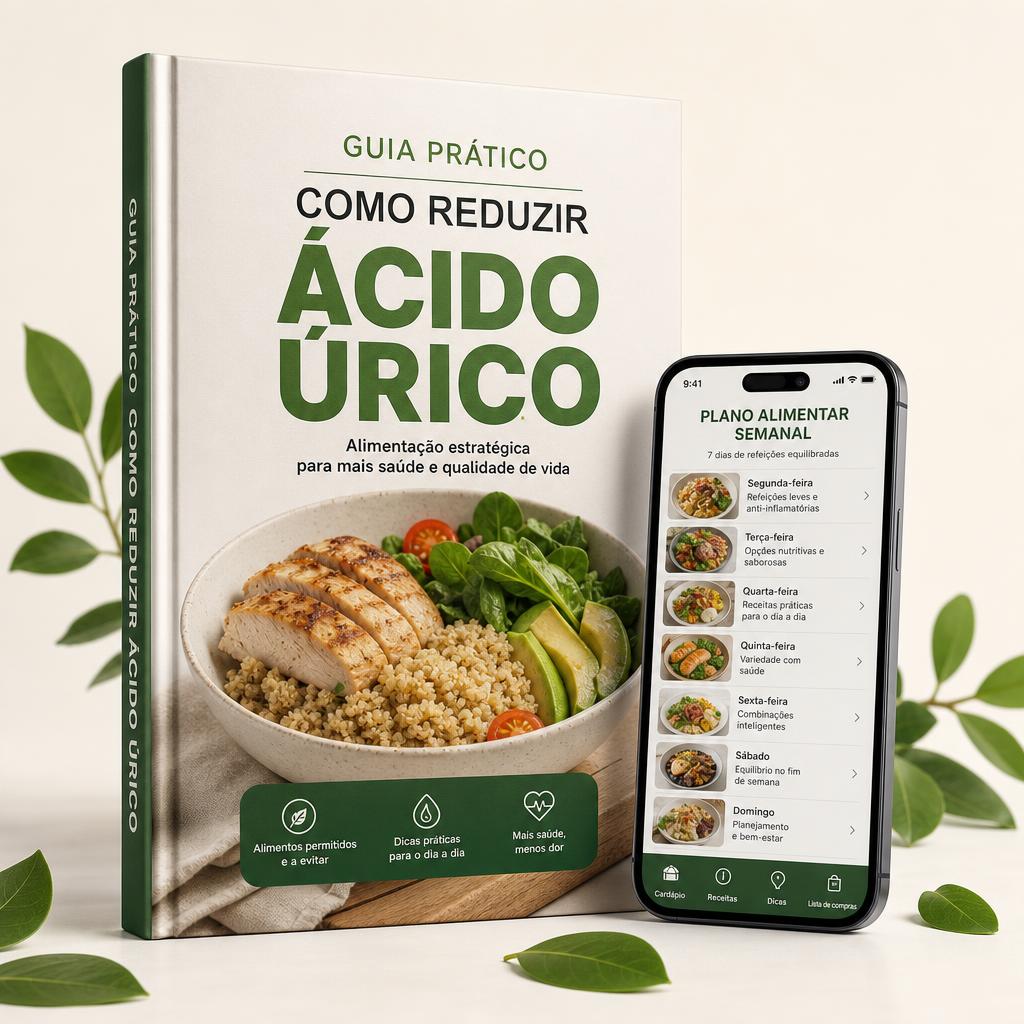 Pacote completo do guia digital: e-book, cardápio, checklist e diário alimentar